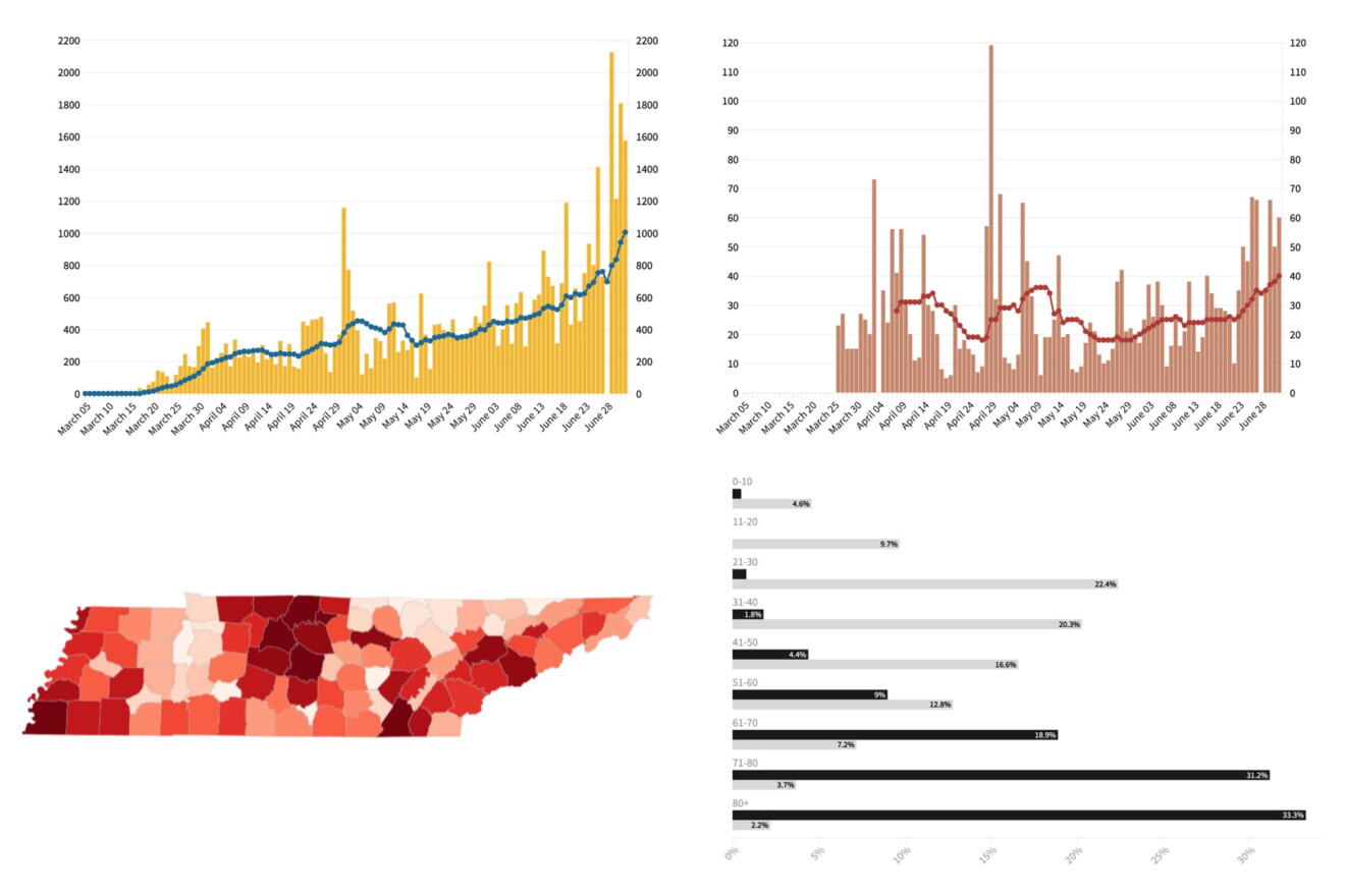 Using state data, WPLN News is presenting insights into the coronavirus pandemic as of July 2.